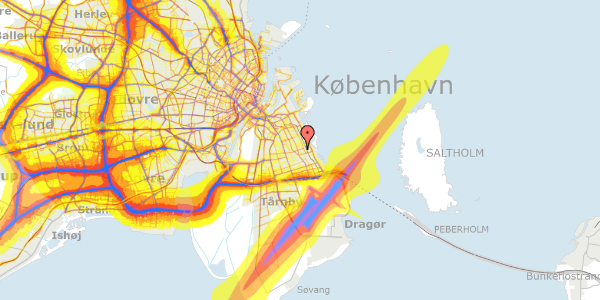 Trafikstøjkort på Hindustanvej 39, 2300 København S