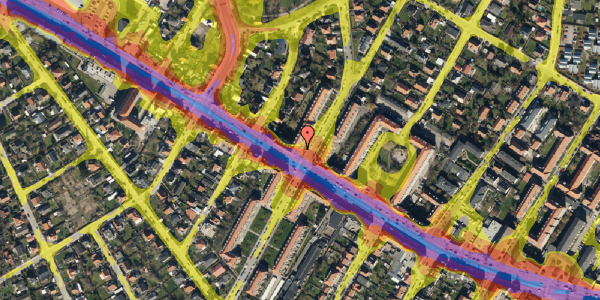 Trafikstøjkort på Hirsevej 1, 1. th, 2700 Brønshøj