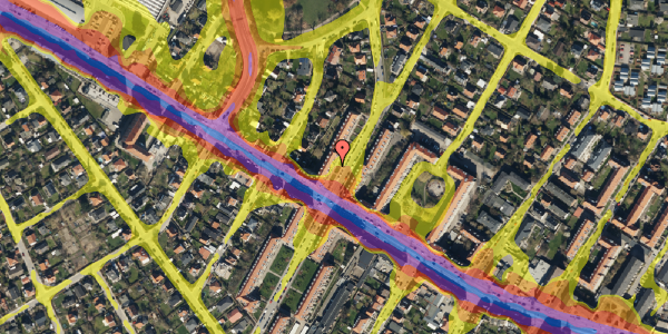 Trafikstøjkort på Hirsevej 5, 3. th, 2700 Brønshøj