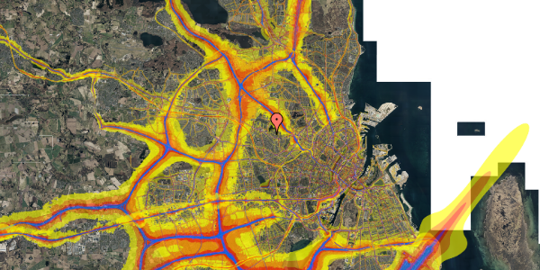 Trafikstøjkort på Hirsevej 9, 2. th, 2700 Brønshøj