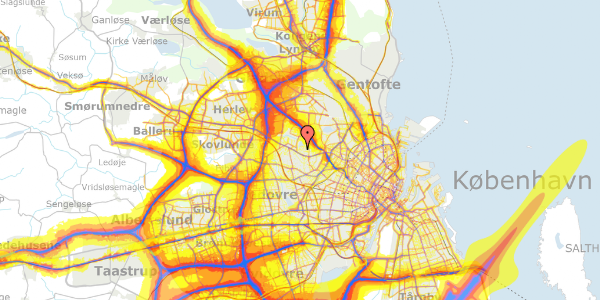 Trafikstøjkort på Hirsevej 26, 2700 Brønshøj