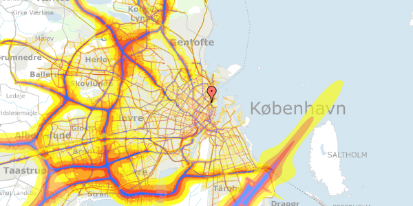 Trafikstøjkort på Hjalmar Brantings Plads 4, 2. , 2100 København Ø