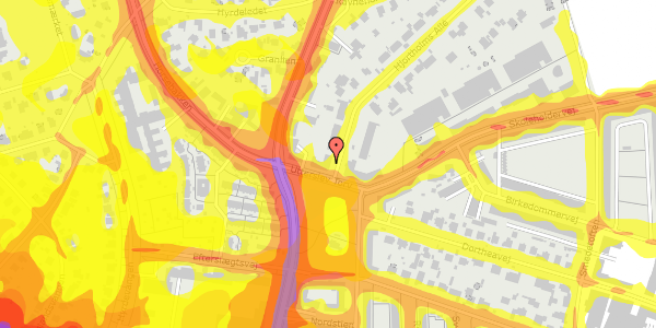 Trafikstøjkort på Hjortholms Allé 1, 3. th, 2400 København NV