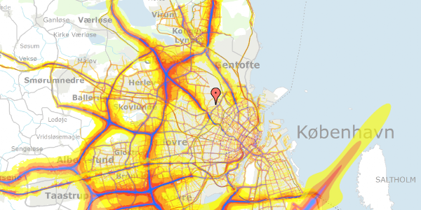 Trafikstøjkort på Hjortholms Allé 48, 2400 København NV