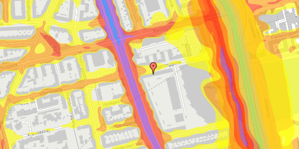 Trafikstøjkort på Hjørringgade 4, st. tv, 2100 København Ø