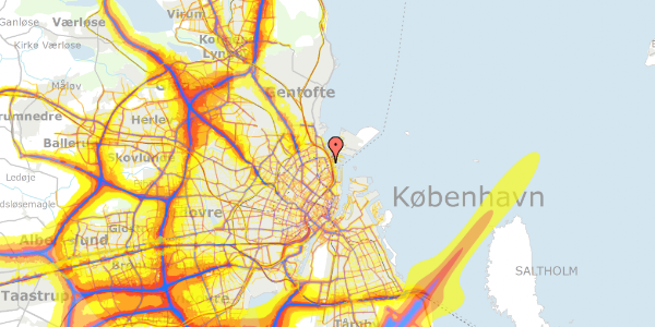 Trafikstøjkort på Hjørringgade 5, 2. tv, 2100 København Ø