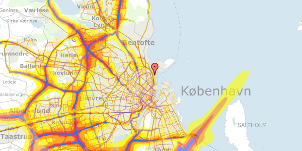 Trafikstøjkort på Hjørringgade 7, 2. th, 2100 København Ø