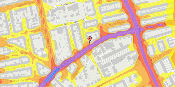 Trafikstøjkort på Hobrogade 2, 1. th, 2100 København Ø