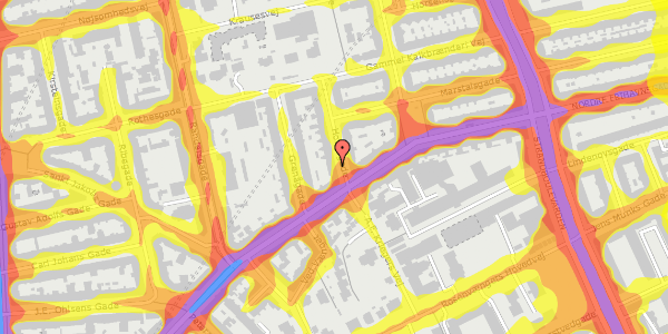 Trafikstøjkort på Hobrogade 3, 1. th, 2100 København Ø