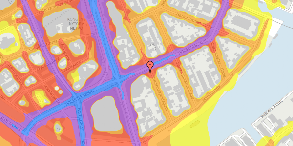 Trafikstøjkort på Holbergsgade 6, st. tv, 1057 København K