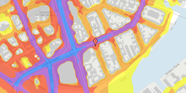 Trafikstøjkort på Holbergsgade 6, 2. th, 1057 København K