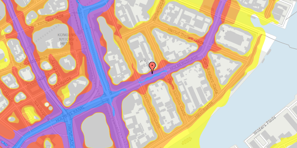 Trafikstøjkort på Holbergsgade 7, 1. th, 1057 København K