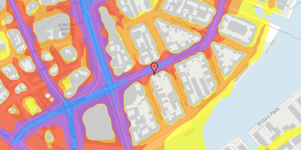 Trafikstøjkort på Holbergsgade 8, kl. , 1057 København K