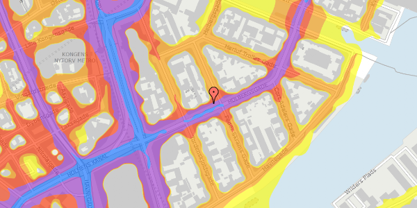 Trafikstøjkort på Holbergsgade 9, 1. th, 1057 København K