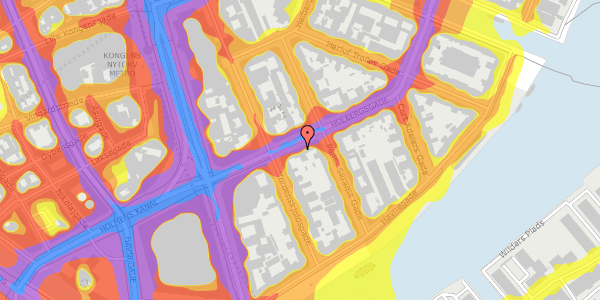 Trafikstøjkort på Holbergsgade 10, kl. , 1057 København K