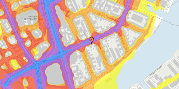 Trafikstøjkort på Holbergsgade 10, 3. tv, 1057 København K