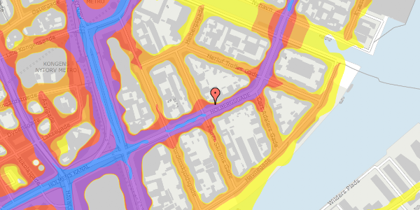 Trafikstøjkort på Holbergsgade 11, 1. th, 1057 København K