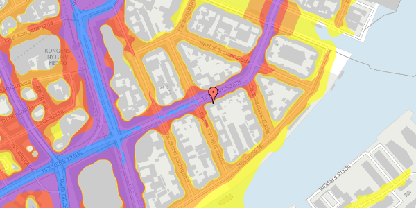 Trafikstøjkort på Holbergsgade 14, kl. th, 1057 København K