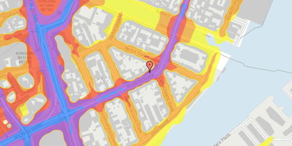 Trafikstøjkort på Holbergsgade 17, 1. th, 1057 København K