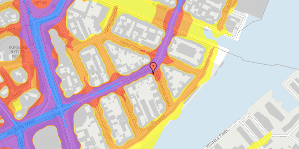 Trafikstøjkort på Holbergsgade 22, 1. th, 1057 København K