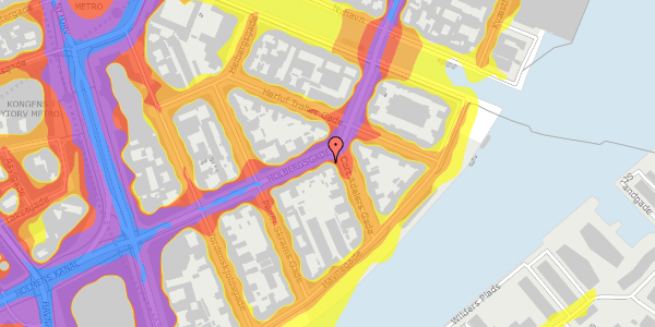 Trafikstøjkort på Holbergsgade 22, 2. th, 1057 København K