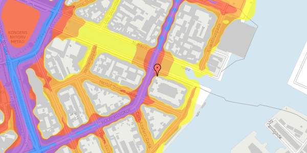 Trafikstøjkort på Holbergsgade 30, 1. th, 1057 København K