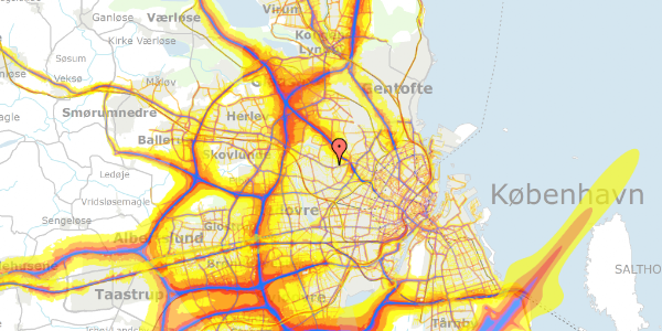 Trafikstøjkort på Holcks Plads 12, 2700 Brønshøj