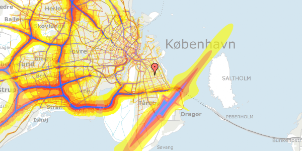 Trafikstøjkort på Hollands Allé 11, 2300 København S