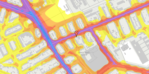 Trafikstøjkort på Holmbladsgade 10, 1. th, 2300 København S