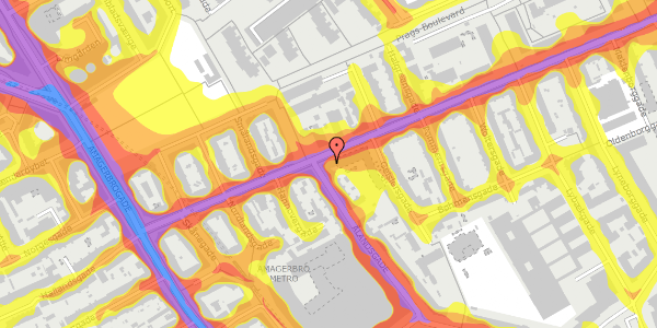 Trafikstøjkort på Holmbladsgade 22, 1. tv, 2300 København S