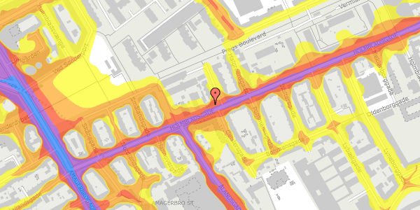 Trafikstøjkort på Holmbladsgade 23, 5. tv, 2300 København S