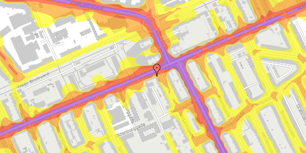 Trafikstøjkort på Holmbladsgade 72, 4. th, 2300 København S