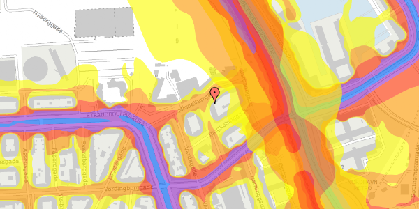 Trafikstøjkort på Holstebrogade 12, 4. th, 2100 København Ø