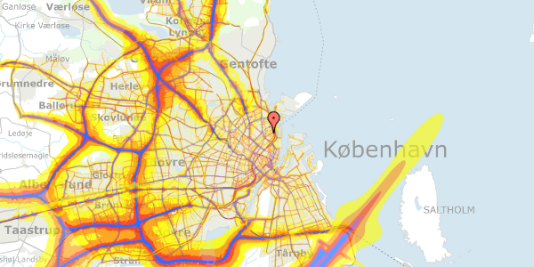 Trafikstøjkort på Holsteinsgade 8, 1. tv, 2100 København Ø