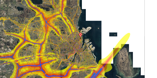 Trafikstøjkort på Holsteinsgade 14, 3. tv, 2100 København Ø