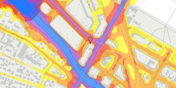 Trafikstøjkort på Hornbækgade 1, kl. , 2200 København N