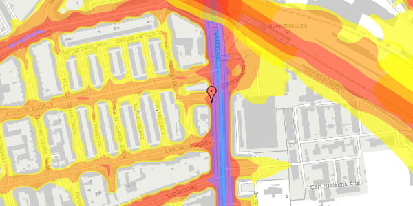 Trafikstøjkort på Hornemansgade 1, st. , 2100 København Ø