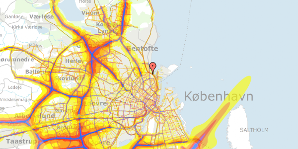 Trafikstøjkort på Hornemansgade 5, 2100 København Ø