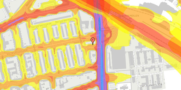 Trafikstøjkort på Hornemansgade 8, st. , 2100 København Ø