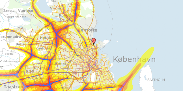 Trafikstøjkort på Hornemansgade 30, st. tv, 2100 København Ø