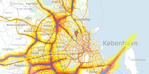 Trafikstøjkort på Houmanns Allé 7, 2. tv, 2400 København NV