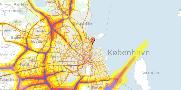 Trafikstøjkort på Hovgaardsgade 6, st. th, 2100 København Ø