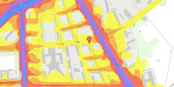 Trafikstøjkort på Hovmestervej 5, 3. tv, 2400 København NV