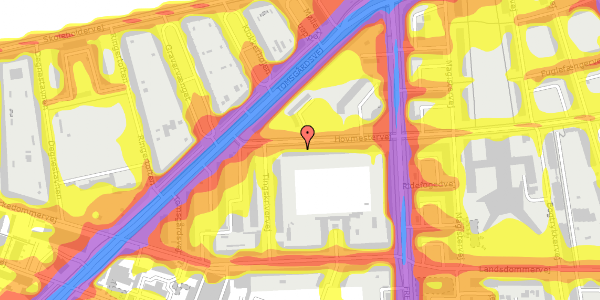 Trafikstøjkort på Hovmestervej 45, 3. th, 2400 København NV