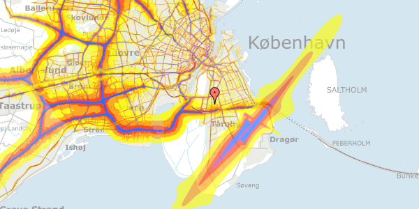 Trafikstøjkort på Hovmålvej 54, 2300 København S