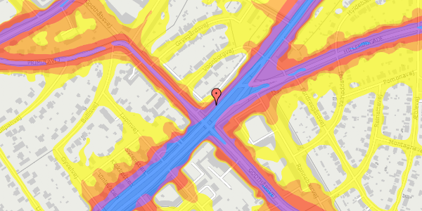 Trafikstøjkort på Hulgårdsvej 3, 1. th, 2400 København NV