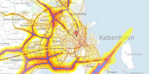 Trafikstøjkort på Humlebækgade 20, 3. th, 2200 København N