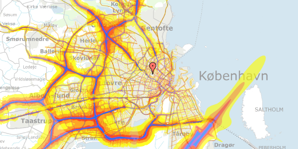 Trafikstøjkort på Humlebækgade 20, 3. tv, 2200 København N