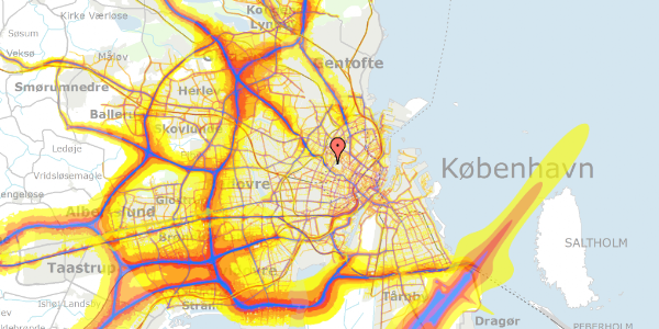 Trafikstøjkort på Humlebækgade 23, 3. th, 2200 København N