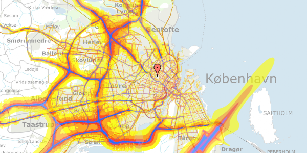 Trafikstøjkort på Humlebækgade 27, 3. th, 2200 København N